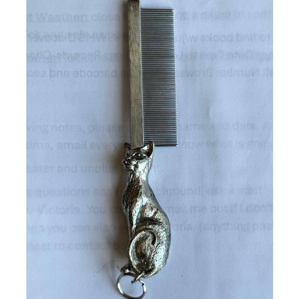 Heavy Metal Cat Grooming Comb Vintage Cat Lover Collectible Pet Grooming Tool